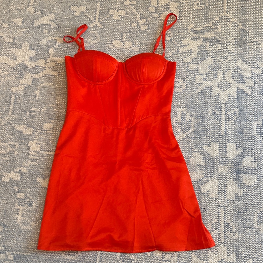 Heiress Beverly Hills red corset mini dress
